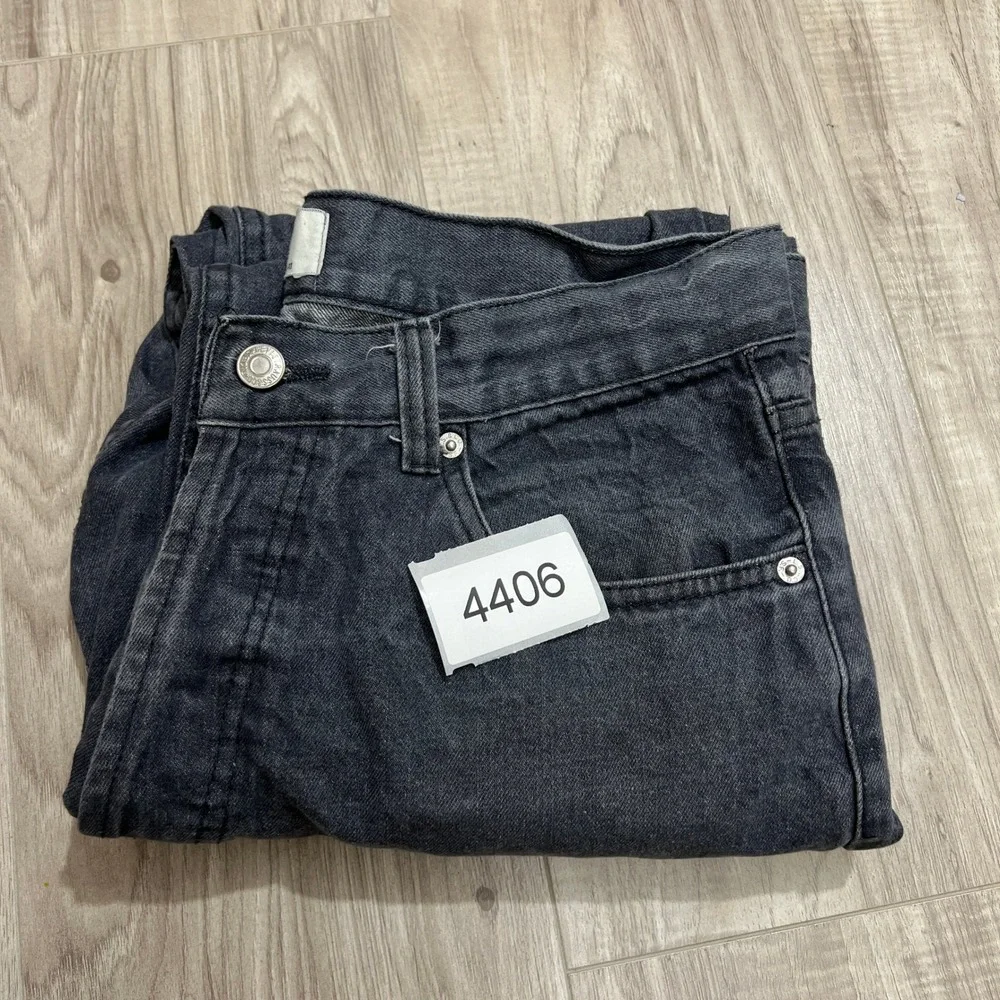 Levis 501 Mens 34x34 Faded Washed Black Charcoal Jeans Straight Leg Button Fly